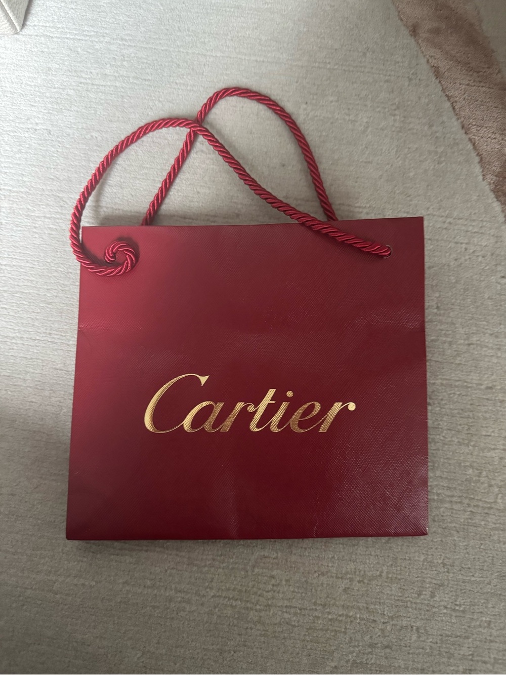 Cartier Red Tote Shopping Bag about 8x7x3